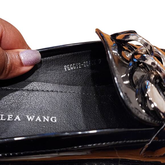 Azalea Wang Black Patent Leather Chain Loafers (Size 9) - Picture 8 of 14